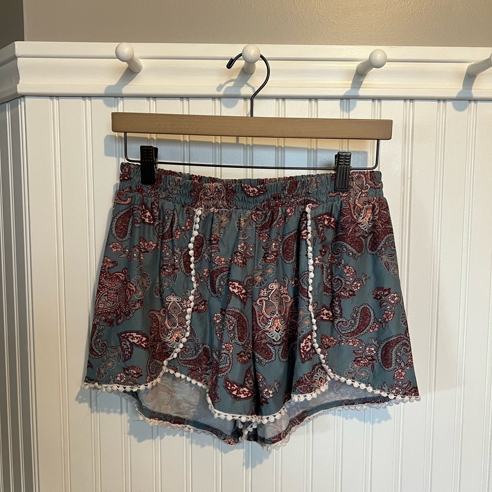 Blue floral shorts